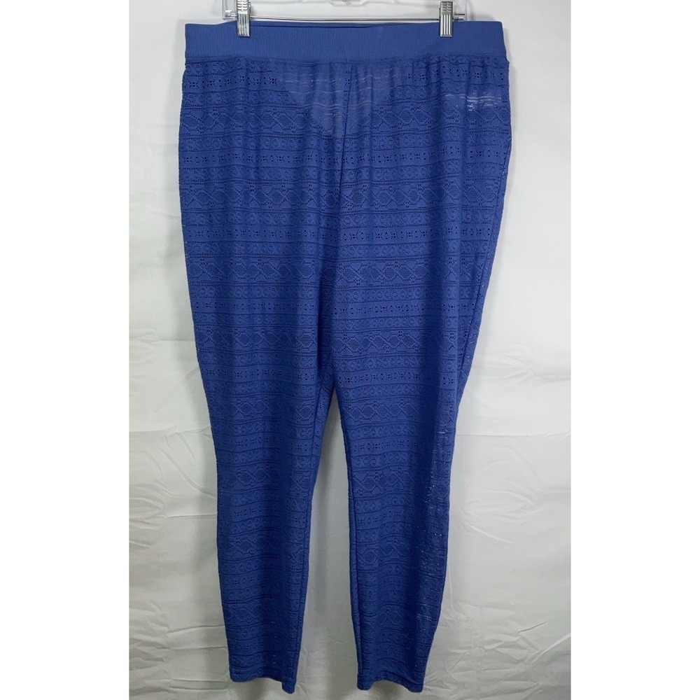 NWOT Women's Fabletics‎ Yitty Lace Crochet Cover Up Pants - Blue - Plus 2X